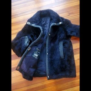 Vintage Black Glenoit Fur Coat, M!